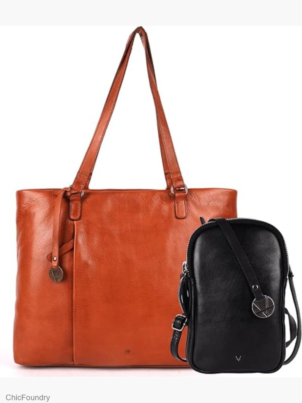 Genuine Italian Leather Tote Crossbody Set Ladies Shoulder Bag